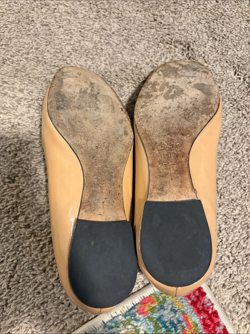 Tory Burch Raleigh Beige Patent Logo Flats